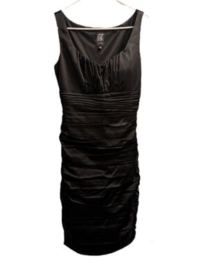 JAX Black Ruched Midi Dress 10